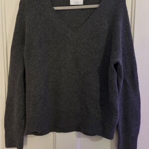 Old Navy Charcoal V-Neck Sweater